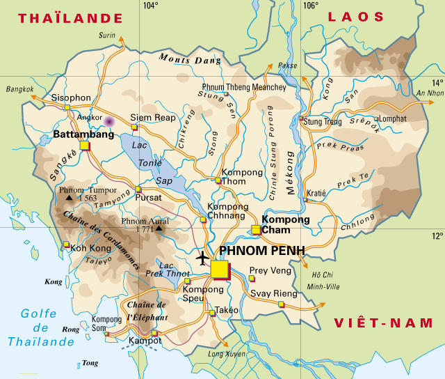 carte du Cambodge